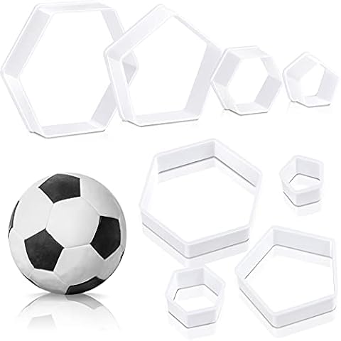 8 Pieces Football Pattern Cookie Cutters Football Cake Fondant Cutter Plastic Funny Biscuit Cutters for Kitchen DIY Crafts Fondant Cake Desserts Decorating Tools Cover