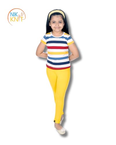 Image of NIK & KNIT Premium Stretchable Plain Leggings for Girls /Kids | Combo Bottom Wear (Top /T-Shirt NOT Included)