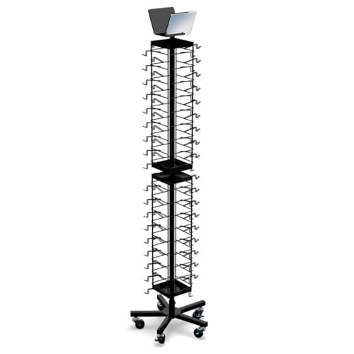 Floor Spinner Display Rack Holds 72 Sunglasses - 66.2 H x 17.3 W x 17.3 D Inches