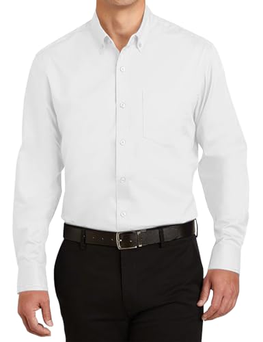 Wangyue Mens Shirt Casual Long Sleeve Shirt Solid Button Down Collar Formal Dress Shirt for Men