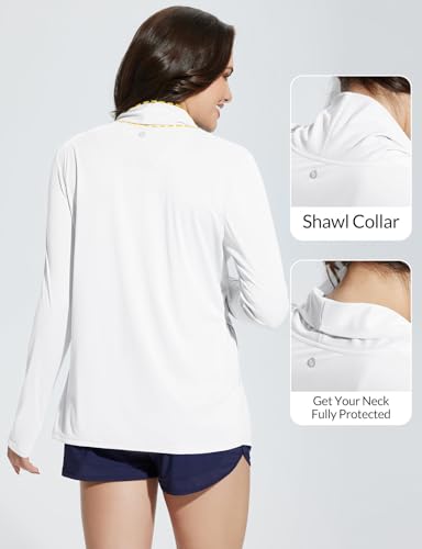 baleaf Women's Long Sleeve Sun Shirts UPF 50+ Lightweight Open Front Cardigan with Pockets Beach Cover Up SPF Sun Wrap3