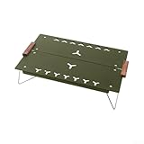 Valixirant Mesa de camping plegable Mesa de picnic portátil ultraligera de aleación de aluminio al aire libre Diseño plegable ligero 30x20.5cm Soporta 20KG con bolsa de almacenamiento (verde)