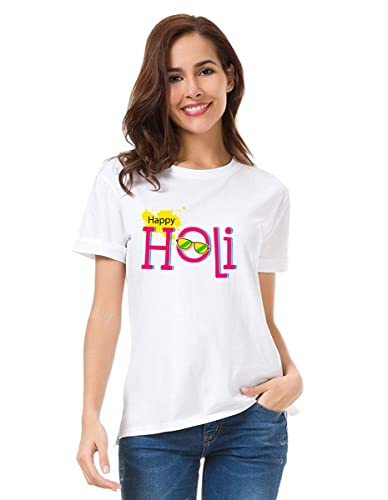 Image of Decor Production Men's /Women's Regular Fit -Colourful - Holi Tshirt Shirt for Men /Women Printed Round Neck Tshirt || Mens /Womens Tshirts Polycotton Half Sleeve