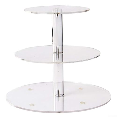 Soporte acrílico para tartas de 3 niveles para cupcakes y postres con platos desmontables, adecuado para fiestas y eventos