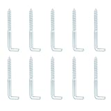 Haelyze 10 Stück Schraubhaken L-Form M5 x 40 mm, Hakenschrauben mit Gewinde und Schlitz, Wandhaken...