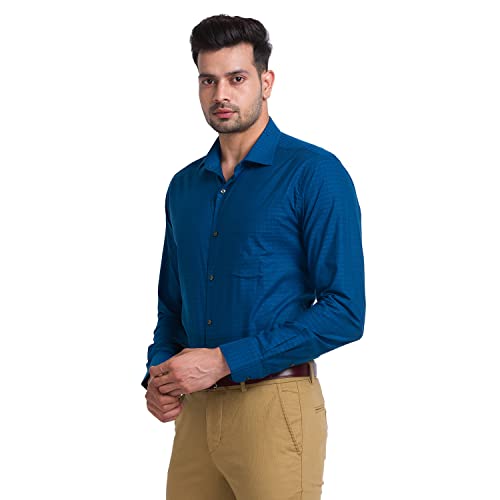 Image of Park Avenue Men's Pure Cotton Structure Pattern Slim Fit Semi Cutaway Collar Full Sleeve Ceremonial Shirt