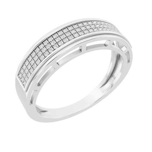 Dazzlingrock Collection 0.25 Ctw Natural Round White Diamond Three Row
