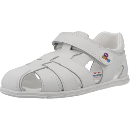 Sandale Pablosky Zig en cuir blanc premium et finitions soignées 27