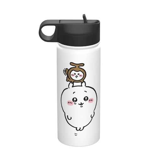 ステンレスカップ ちいかわ コーヒーカップ 車用 タンブラー かわいい 大容量 保温 保冷 真空断熱 蓋付き 水筒 ウォーターボトル 取っ手付き 持ち運びやすい スポーツ アウトドア オフィス 家庭用 車用 男女兼用 誕生日プレゼント 500ml