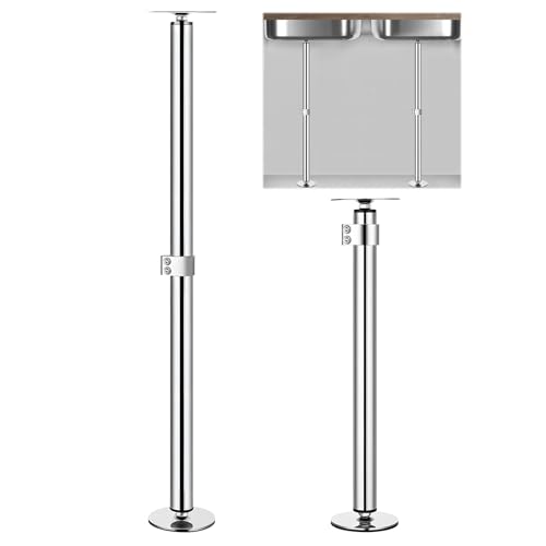 2 Pack Undermount Sink Brackets Stainless Steel Undermount Sink-Support Adjustable Sink Support Legs for Kitchen, Bathroom 16-28.3inches(41-72cm)