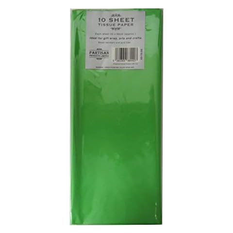 Partisan Tissue Paper 10 Sheets, 50 cm x 66 cm Size, Dark Green Cover
