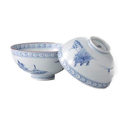 CtoC ARITA 飯碗 マルチ 大:φ11.5×5.8cm 小:φ10.6×5.5cm ペア 茶碗 京山水絵 日本製 有田焼 754558