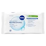 NIVEA Refreshing 3-in-1 Cleansing Face Wipes for Normal Skin (25 sheets), Plant-Based Makeup Wipes, Gentle Yet Effective Face Cleanser with Aloe Vera and Hyaluronic Acid