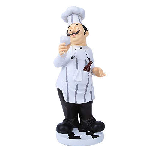 Chef Statue Cute Chef Statue Figurine Ornaments Chef Resin Function Decoration for Restaurant Kitchen(Cheers Chef)