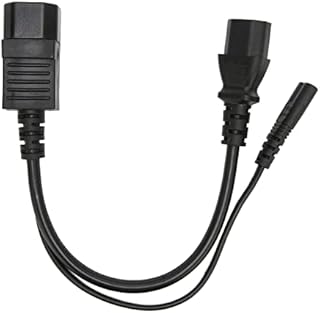 Annadue IEC320 C14 to C13+C7 Female Power Cable, Y Splitter IEC320 C14 to C13+C7 Female Adapter 32cm (100-250V) (JD3229)