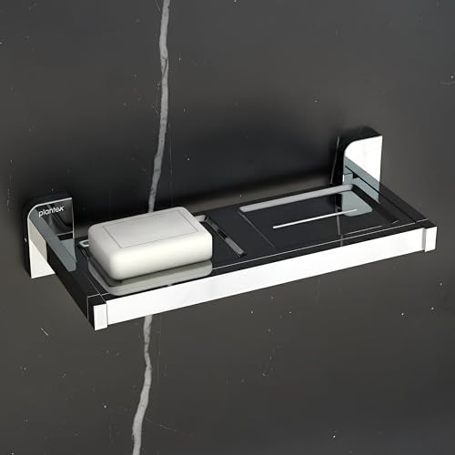 Image of Plantex 304 Grade Stainless Steel Double Soap Dish for Bathroom /Soap Case /Soap Stand /Soap Holder /Bathroom Accessories - Pack of 1 (Rolex, Chrome)
