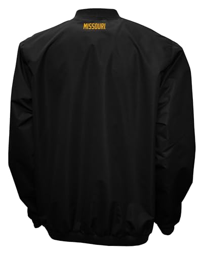 2Bhip NCAA Missouri Tigers Adult Black Lightweight V-Neck Windbreaker Wind Shirt Pullover Jacket For Men2