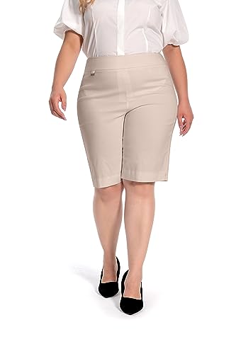 Jenna Rose Women's Pull-On Dress Shorts w/D-Ring – Work & Office Casual4