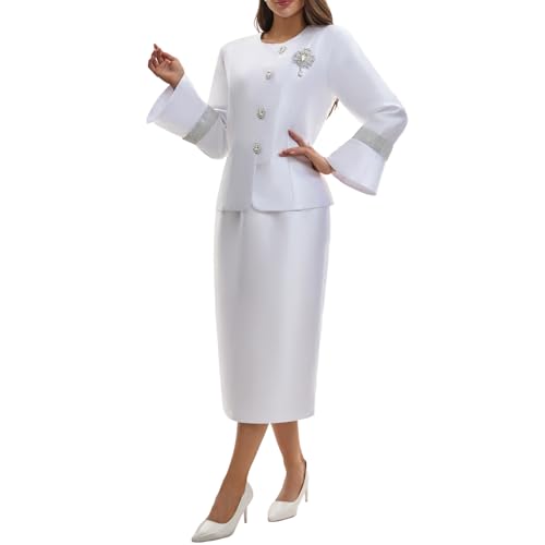 Elegant Mother of Bride Formal Church Suit 2 Piece Set with Rhinestone Buttons and Decorated Cuffs Wedding Guest Outfit4