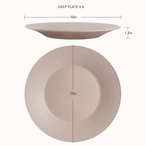 Greenandlife 10Inch/6Pcs Dishwasher & Microwave Safe Wheat Straw Plates - Lightweight Reusable Unbreakable Dinner Plates, Non-Toxin, Bpa Free And Healthy For Kids Children Toddler & Adult #TOP1