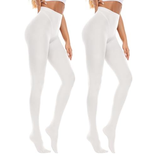Image of Zando 2-3 Pairs Opaque Tights for Women 80D High Waist Footed Pantyhose