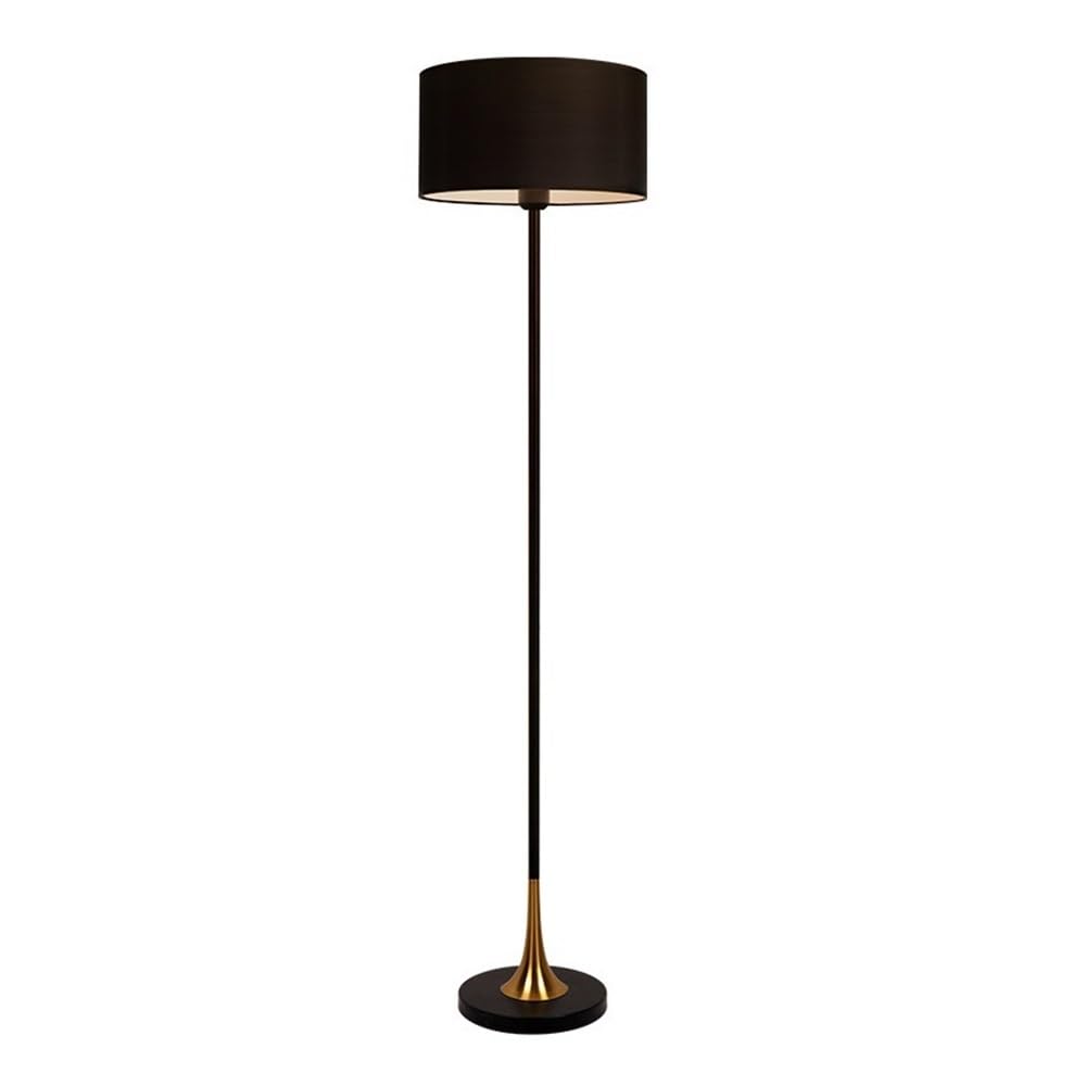 YHxFlux Lighting Black Fabric Lampshade Retro Living Room Floor Lamp