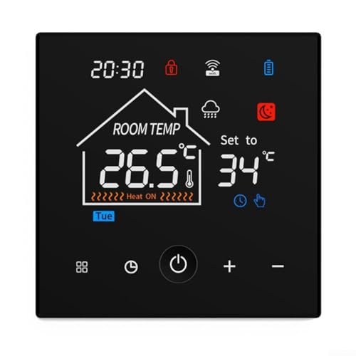 Termostato WiFi montado en la pared, termostato de calefacción inteligente para caldera de gas, con controlador programable de temperatura de calefacción por suelo
