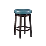 Linon Maya Counter, Brown Stool, 24', Teal
