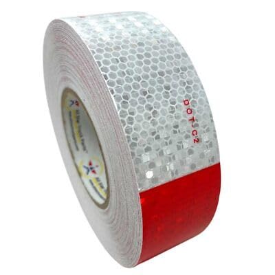 All Star Truck Parts Conspicuity Tape DOT-C2 Approved Reflective Truck Trailer Red White (2 in x 75 FT)