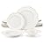 MALACASA Bone China Dinnerware Set, 16 Piece White Plates and Bowls Sets with Golden Rim, Round Dinner Plate Set for Dessert and Pasta, Cereal Bowls, Scratch Resistant Dish Set for 4, Series LOTUS