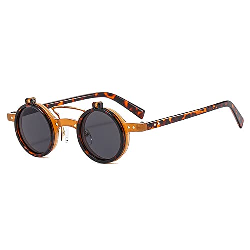 Lunettes de soleil lentille nuances flip au style rétro rivets et double ponts rock