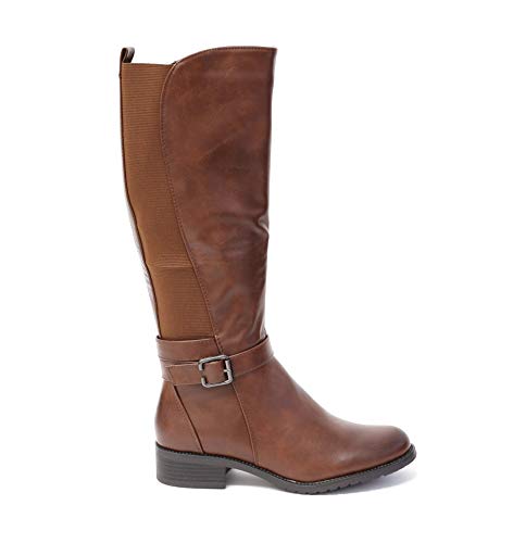 Botas Mujer Altas clásico Estilo Montar a Caballo con Goma para Ajustar a la Pierna