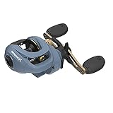 Quantum Smoke X Baitcast Fishing Reel, Size 100 Reel, Left-Hand Retrieve, Smooth and Powerful 7.3:1 Gear Ratio, One-Piece Aluminum X-Frame and Double Anodized Aluminum Spool, Blue