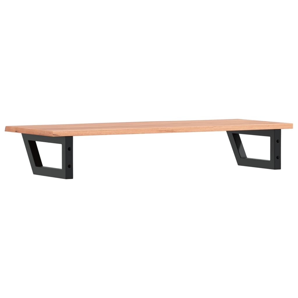 Tapa de tocador con soporte de acero y madera maciza de roble, 100 x 40 cm, montaje en pared para lavabo y mueble de baño, estante para almacenamiento, toalla, cosméticos y almacenamiento
