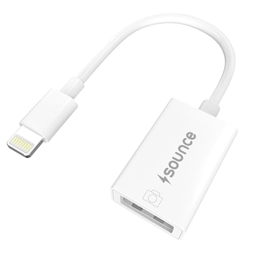 Image of Sounce Type-C to Lightning OTG Adapter - Universal Charging & Data Sync Converter, Female to Male Connector for Smartphones, Tablets & Accessories - White