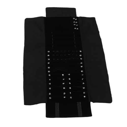 Ciieeo Estuche Enrollable para Joyas de Viaje Organizador Portátil para Anillos Pendientes Collares y Relojes Compartimentos Separados Tamaño Compacto y Material Protector de