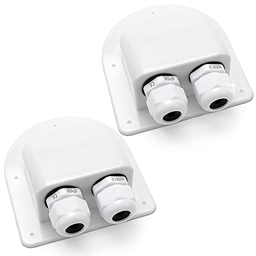 VooGenzek 2 Pezzi ABS Passacavo Solare Impermeabile, Collegamento Solare Impermeabile ABS a Doppio...