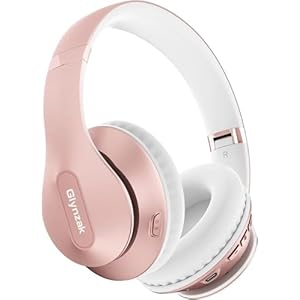 Wireless Bluetooth Headphones Over Ear 65H Playtime HiFi Stereo Headset with Microphone and 6EQ Modes Foldable Bluetooth V5.3 Headphones for Travel Smartphone Computer Laptop Rose Gold