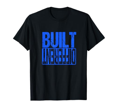 Blue Built Different Blue Color Graphic Blue T-Shirt