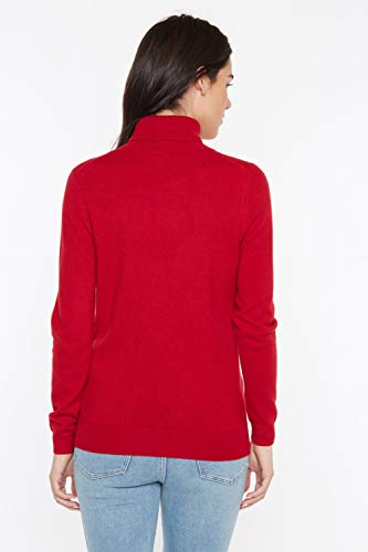 Image of JENNIE LIU Women's 100% Pure Cashmere Long Sleeve Pullover Turtleneck Sweater