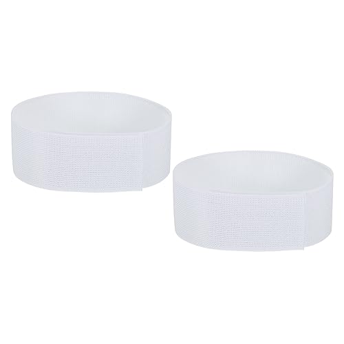 PATIKIL Boot Straps, 2 Pack Elastic Polyester Trousers Blouses Ankle Straps Pants Leg Bands with Hook and Loop for Hiking, Fishing, Hunting, 20", White