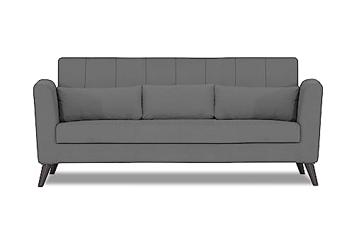 Image of Adorn India Daniel 3 Seater Sofa (Grey) (3 Year Warranty)