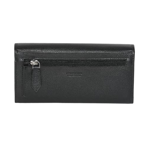 CLUTCH WALLET WITH CHECKBOOK & GUSSET BLACK3
