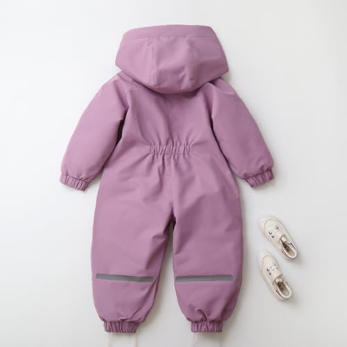 Traje de esquí infantil impermeable con capucha y terciopelo 5