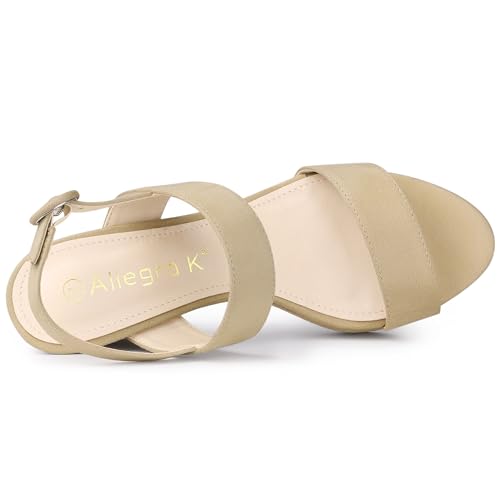 Image of Allegra K Women's Slingback Platform Heels Chunky High Heel Sandals