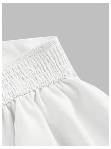 SHENHE Women's Bow Ruched Bust Tiered Ruffled Smocked Cami Top Peplum Babydoll Top3