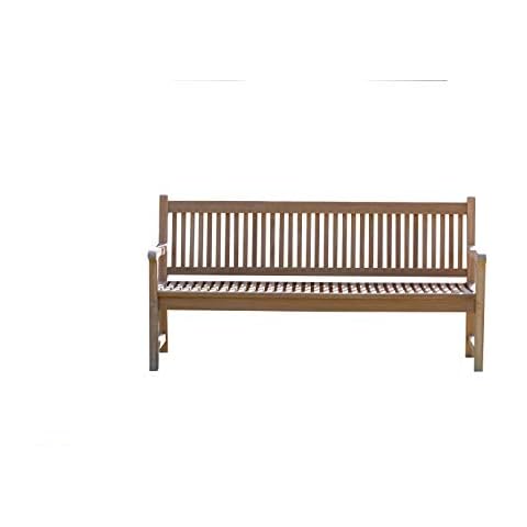 Field & Hawken - Windsor 4 Seater Teak Garden Bench | 1.8m Teak Outdoor Bench |6ft Traditional Back Design Teak Bench | Quality Certified Indonesian Plantation Teak | Solid Teak Construction |Delivered Assembled - Ready to Use Cover