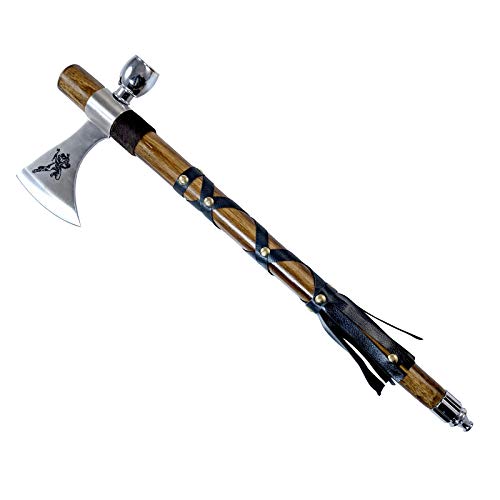 Wuu Jau Co L-117 Native American Peace Pipe Tomahawk Axe, 18", Brown