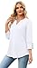 3/4 Length Sleeve Womens Tops V Neck Business Casual Outfits for Women Summer Women's Clothing Early Fall Fashion Fall Clothes Work Office Teacher Outfits Women Blouses Dressy Casual 2025 White M