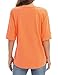 1/2 Sleeve T Shirts for Women Casual Cotton Tunic Tee Tops Orange Crew Neck Blouse M